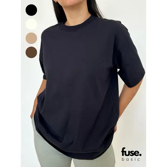Camiseta Feminina Oversized Básica Lisa 100% Algodão Fio 30.1