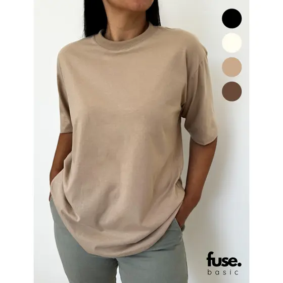 Camiseta Feminina Oversized Estilosa Americana 100% Algodão Premium 30.1 Penteada