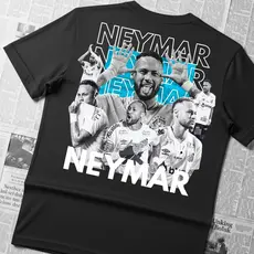 Camiseta Futebol Neymar Junior Santos Jogador Seleção Algodão Premium 30.1 Estampa costas