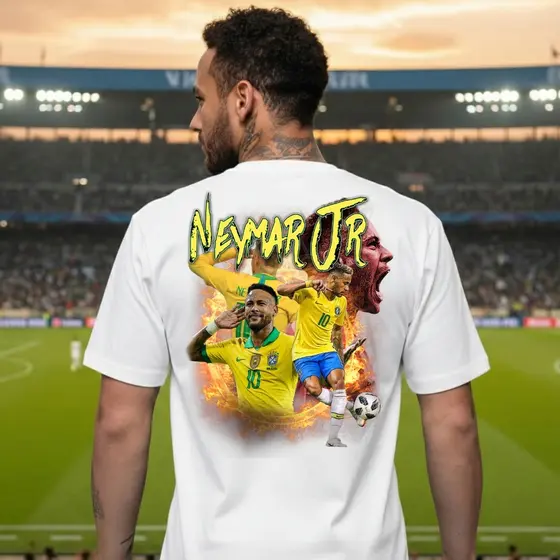 Camiseta Brasil Neymar jr Jogador Futebol Seleção Unissex Várias Cores Algodão 30.1