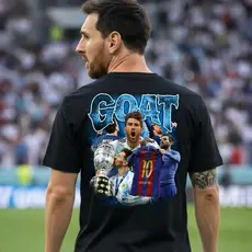 Camiseta Messi barcelona Goat Jogador Futebol Unissex Algodão Premium Varias Cores