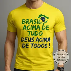 Camiseta Masculina Bolsonaro Brasil Acima De Tudo Militar