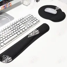Mousepad + Apoio Pulso P/ Teclado Ergonômico Preta