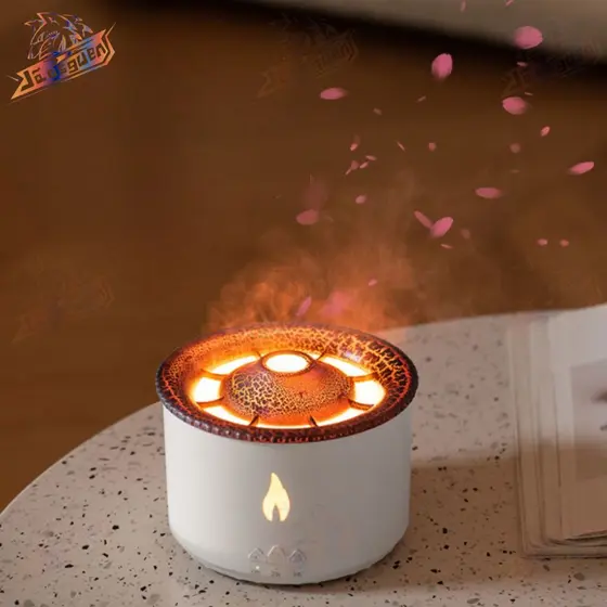 Difusor De Aroma Ambiente Umidificador Led Vulcão