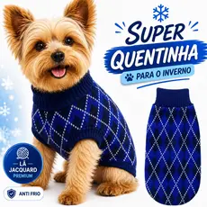 🔥 Roupinha Pet Lã Jacquard Luxo Quentinha Inverno Roupa Cachorro Linda Fashion