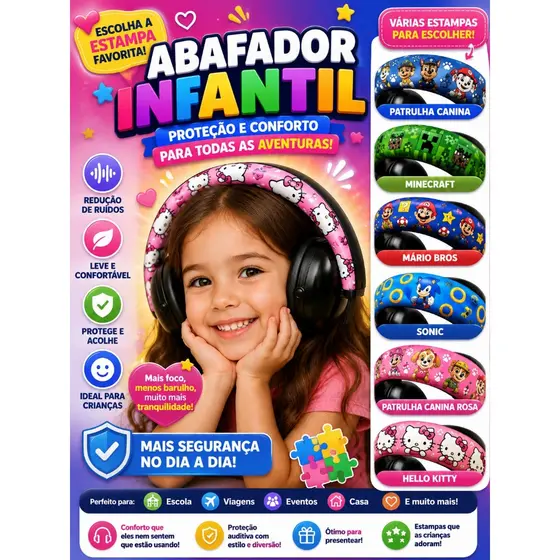 Abafador autista, capinha costurada personalizada