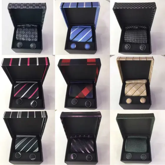 Kit Gravata Masculina com Lenço e Abotoaduras – Elegância para Todas as Ocasiões(7.5cm)