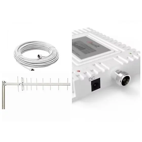 kit completo repetidor de celular 850 mhz 2 3g + antena  externa CF 814 aquário+cabo 10 metros