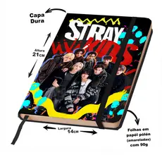 Caderno Sketckbook ou anotações STRAY KIDS capa dura 160 páginas