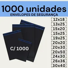 Kit c/1000 Envelope Segurança Embalagem Envio12x18 15x20 15x25 19x25 20x30  Saco Correio