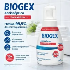 Sabonete líquido em Espuma Biogex Antisséptico fragrância neutra em líquido 250 ml