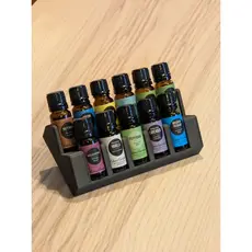 Mini Suporte 3D para Aromaterapia | Prateleira para 11 Óleos Essenciais de 10ml | Ideal para Mesa ou Estante