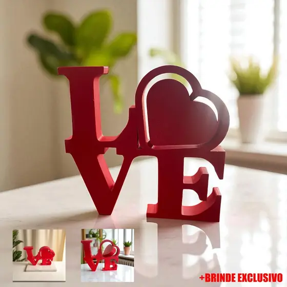 LOVE giratório 3D | Peça Decorativa Impressa para Ambientes Aconchegantes