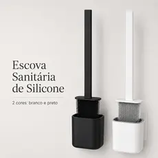 Escova de Silicone Para Limpeza de Vaso Sanitário Privada Banheiro Com Suporte de Parede