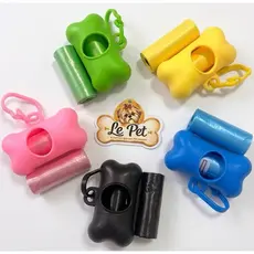 Refil Saco Cata Caca 2 Rolinhos (30 Saquinhos) + Suporte Colorido Para Pet Higiênico Biodegradável