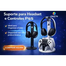 Suporte Vertical Exclusivo para Pulse Elite com suporte p/ Base para Carregador DualSense PS5