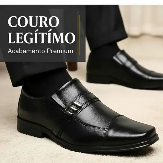 Sapato Social Masculino em Couro Legítimo para Trabalho Festa e Ocasiões Especiais