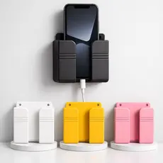 Suporte de Parede Multifuncional para Celular e Controle Remoto Organizador Adesivo para Carregar