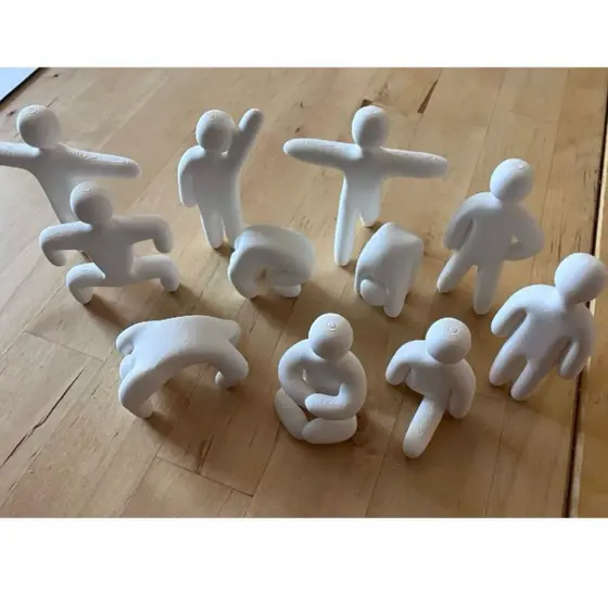 Kit 10 Bonecos Mecha Chameleon Personagens Poses Variadas Branco 3D