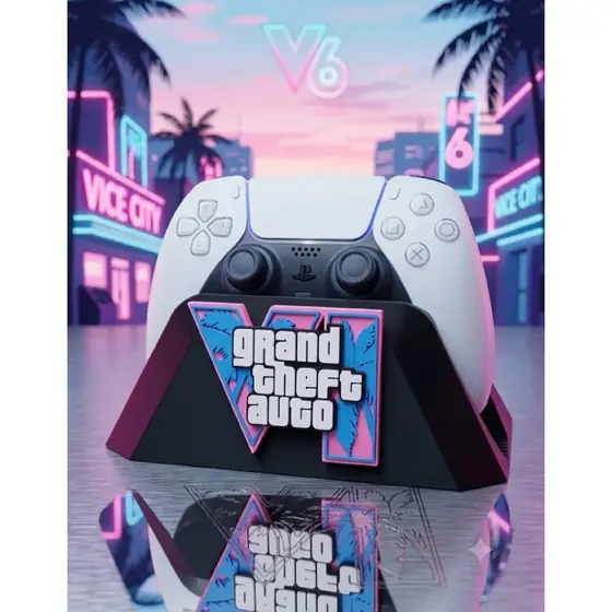 Base Suporte PS5 | Design Exclusivo GTA VI - Perfeito para seu Setup