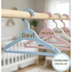 Cabides Infantis Personalizados Com Nome Bebê Criança Maternidade Organização Enxoval Quarto Impressão 3D Vidara