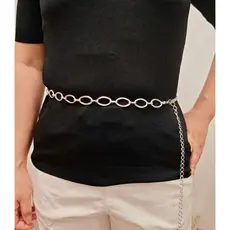 Cinto de corrente oval feminino 110cm/130cm plus size (T002)