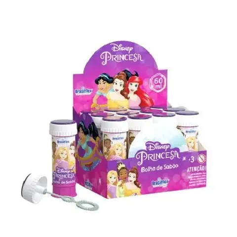 Bolha De Sabão Princesas Disney Com 12 Pçs Lembrancinha