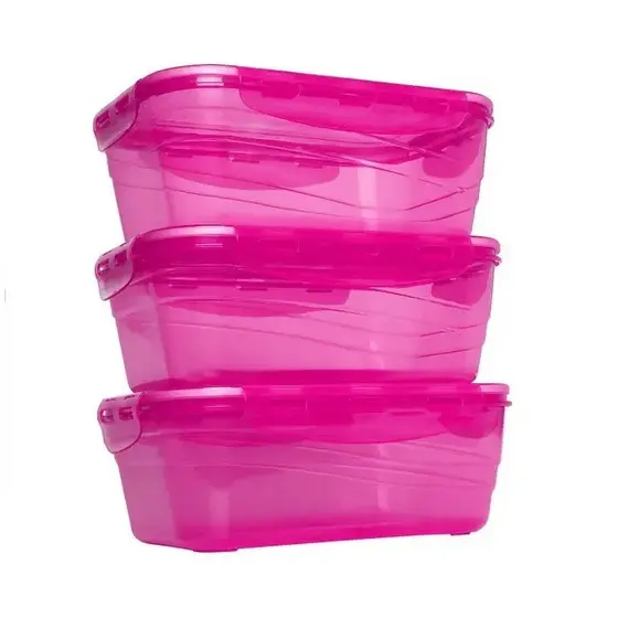 Kit 3 Potes Plástico 1L Lp House