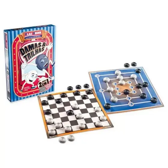 Tabuleiro Damas e Trilhas Infantil Plasbrink