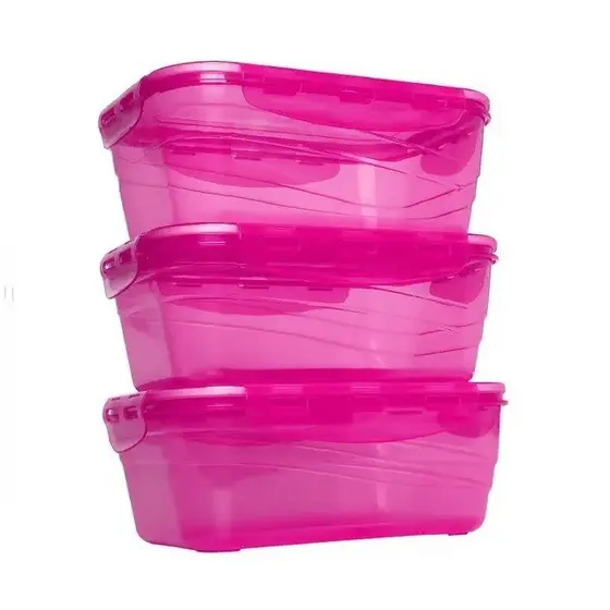 Kit 3 Potes 1,5L Herméticos Plástico Lp House