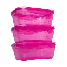 Kit 3 Potes 1,5L Herméticos Plástico Lp House