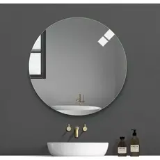 Espelho redondo de vidro  60x60 Lapidado para  todos os ambientes Moderno