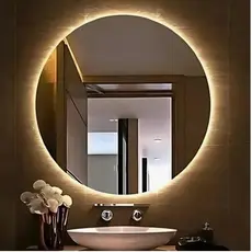 Espelho Redondo Oval Orgânico com LED Premium para Banheiro Lavabo Quarto Decorativo Bivolt Alta Qualidade 50 60 70 80cm
