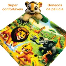 Naninha infantil turminha feliz com boneco pelúcia -ESTAMPAS EM ALTA DEFINIÇÃO. Super confortável