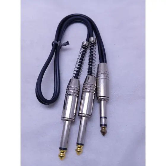2 Plug P10 Mono Com 1 P10 Estéreo Com Cabo De 25 Cm