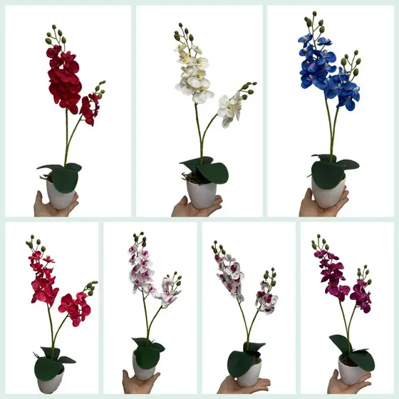 Vaso com Orquideas Artificiais Flores Artificiais Decoracao