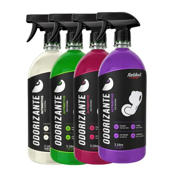 Kit 4 Odorizantes 1L Cheirinho de Carro Novo Talco Floral e lavanda para Ambientes com Gatilho