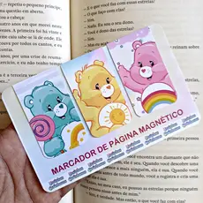 Marca péginas Magnético Ursinhos Carinhosos - Kit 3 Unidades