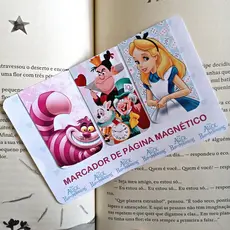 Marca páginas magnético- Alice no País das Maravilhas - Kit 3 Unidades