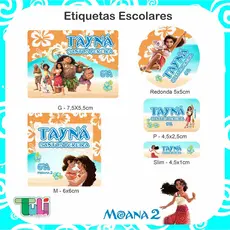 Etiquetas escolares princesas , Etiquetas princesa Moana, Bela e a Fera, Princesa e o Sapo, Princesas Aquarela, Encanto