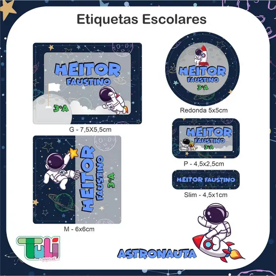 Etiquetas Escolares Personalizadas Diversas, Etiquetas Astronauta, Guerreiras, Bob esponja , Harry Potter