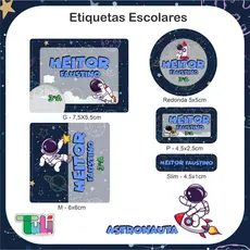 Etiquetas Escolares Personalizadas Diversas, Etiquetas Astronauta, Guerreiras, Bob esponja , Harry Potter