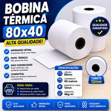 BOBINA TERMICA 80X40M-BRANCA