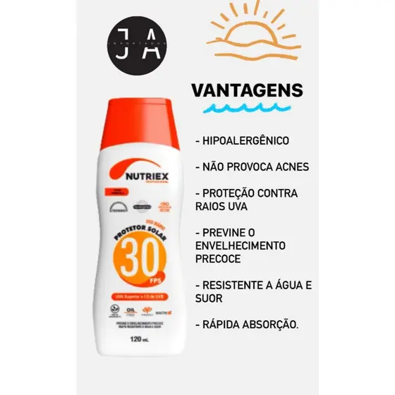 NUTRIEX FPS30 PROTETOR SOLAR 120ML Envio rápido.24H