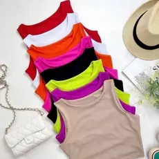Cropped Femini Suplex Liso Basico Moda Verão - Varias Cores ENTREGA RAPIDA