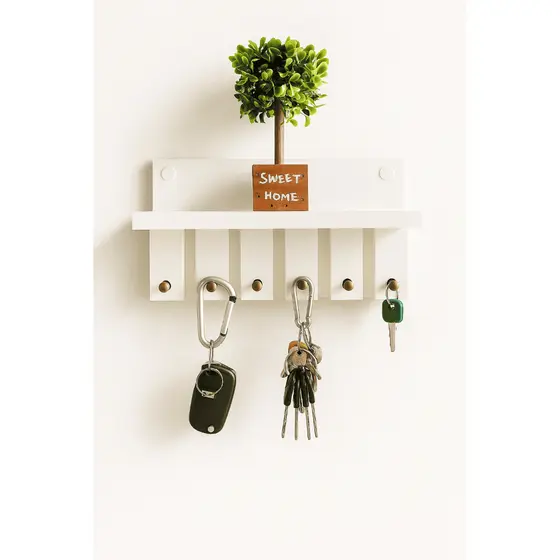 Porta Chaves de Parede MDF Ripado Premium 25cm x 14cm