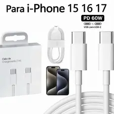 Cabo de iPho 60W PD USB-C + cabo tipo c para iPho 15 16 17