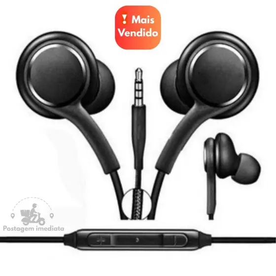 Fone de Ouvido com Fio Reforçado Alta Qualidade Fones Graves Fortes