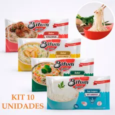 Kit de Bifum Lámen Instantâneo Macarrão de Arroz Sem Glúten Leve Sabores
