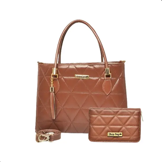 Kit 2 em 1 Bolsa Grande e Carteira Feminina ShopBag Living Dubai Lançamento